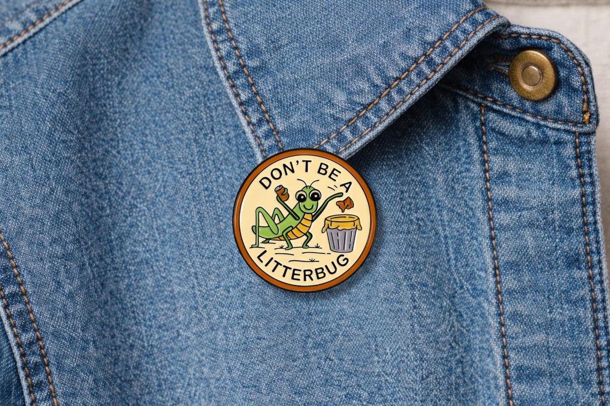 Do Not Be a Litterbug Locust Enamel Pins Keep Nature Wild Eco Theme Lapel Brooch