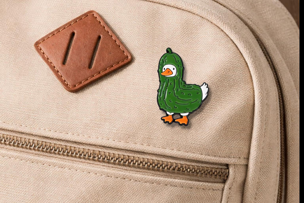 Creative Pickled Duck and Cat Enamel Pin Dill With It Pickle Hat Cat Brooch Lapel Badge Jewelry
