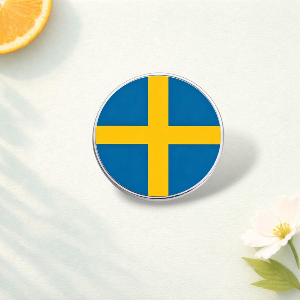 Flag Metal Pin Badge Round Lapel Pin Cartoon Inspirational Quote Animal Plant Figure Medical Badge Brooch Gift for Backpack Clothing