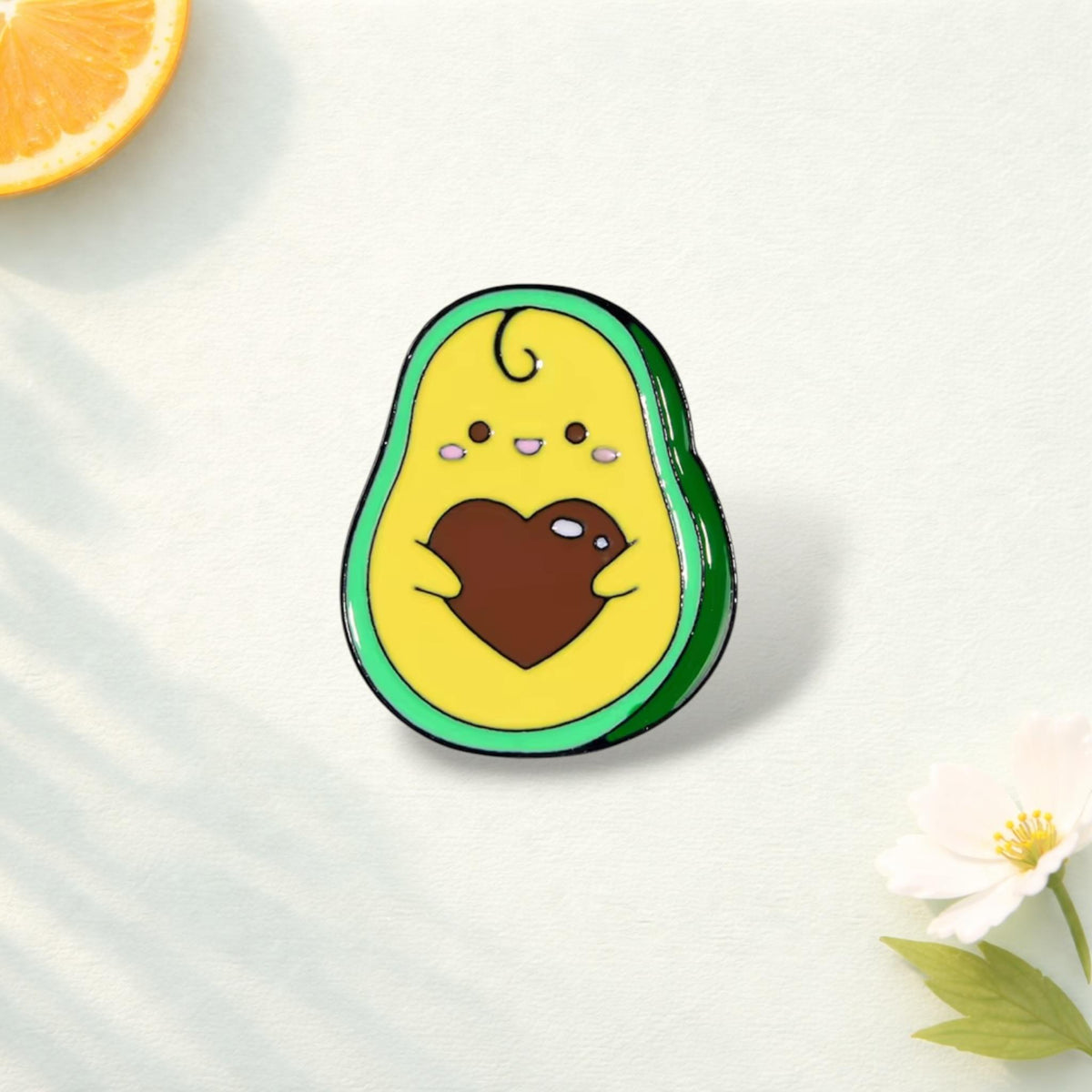 Enamel Avocado Brooch Cute Cartoon Cowboy Student Pin Lapel Badge Bag Decoration Jewelry Gift for Friends