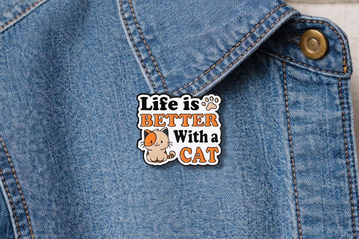 Life Is Better With Cats Enamel Pin Cute Cartoon Cat Brooch Lapel Backpack Badge Funny Jewelry Gift Cat Lover