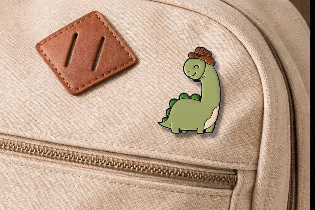Happy Green Dinosaur Enamel Pin Cute Cartoon Animal Brooch Lapel Badge Jewelry Gift