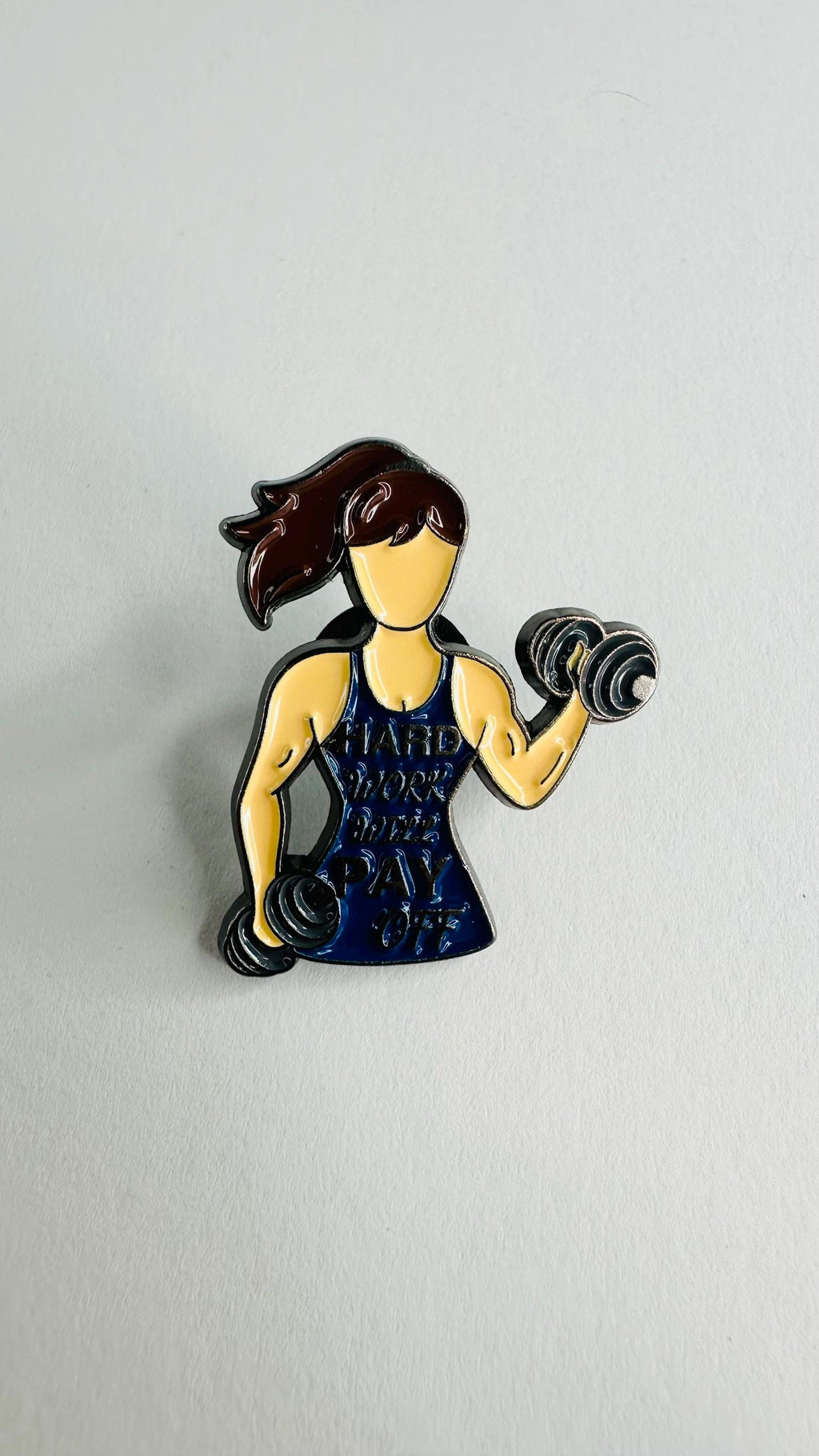 GYM MOOE Enamel Pins Custom Dumbbell Keep Love Sports and Fitness Brooch Lapel Badge Bag Cartoon Jewelry
