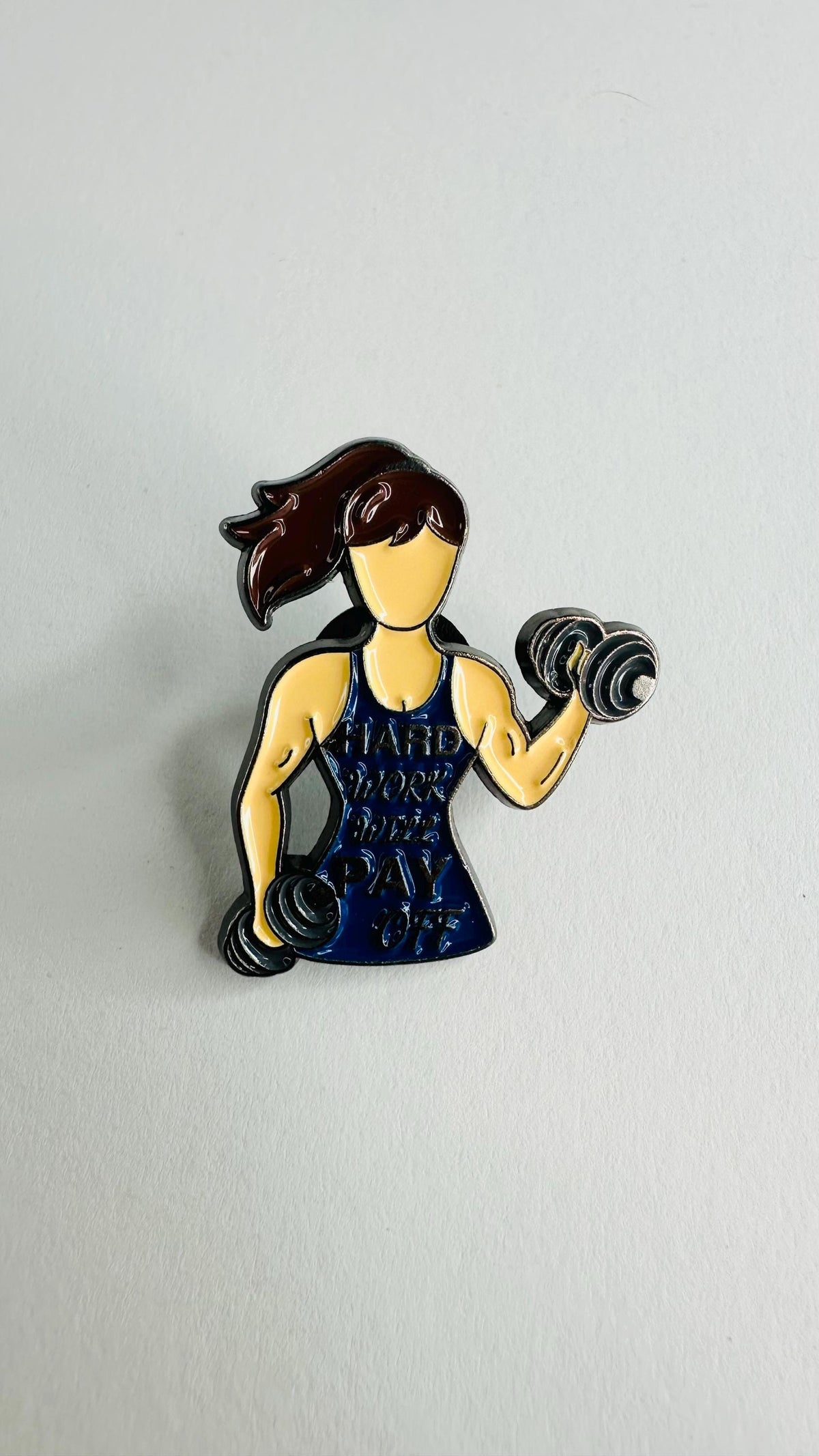 GYM MOOE Enamel Pins Custom Dumbbell Keep Love Sports and Fitness Brooch Lapel Badge Bag Cartoon Jewelry