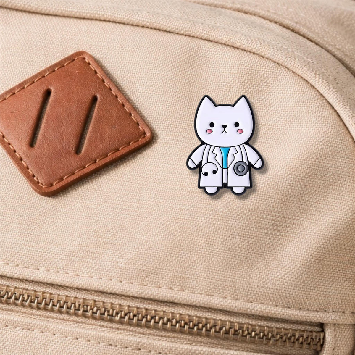 Medical Cat Enamel Pin – Cute Kitten in Doctor Coat Brooch – Funny Nurse Doctor Cat Lapel Badge – Veterinary & Healthcare Gift Jewelry