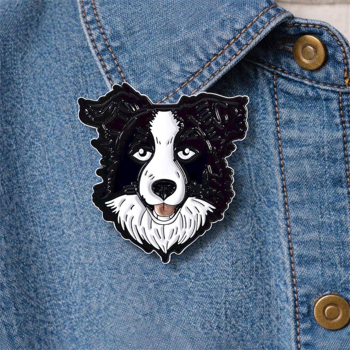 Border Collie dog Enamel Pin Cute Guard Dog Cartoon Animal Brooch Lapel Badge Jewelry Gifts