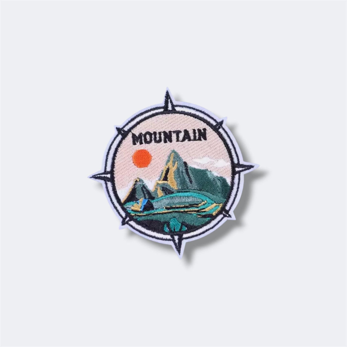 Outdoor Adventure Mountain Embroidered Patch – Custom Iron-On Nature Badge for Jackets, Backpacks & Clothing – Hiking Camping Style Patch
