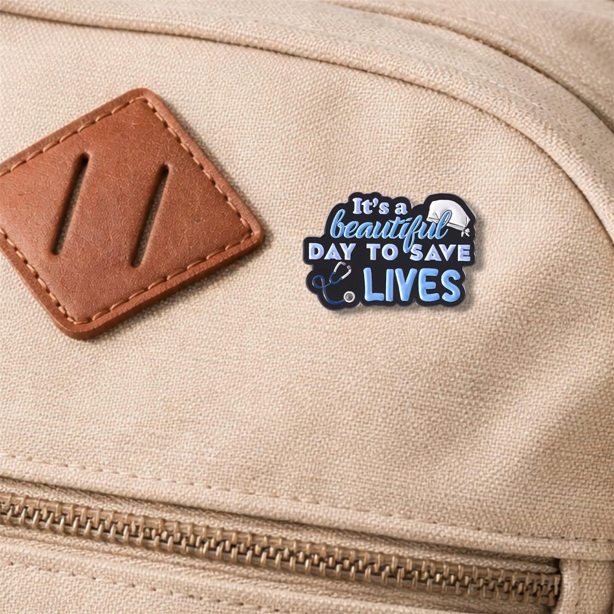 It Is a Beautiful Day to Save Lives Enamel Pin – Medical Drama Quote Brooch – Funny Doctor Nurse Lapel Badge – Healthcare Gift Jewelry