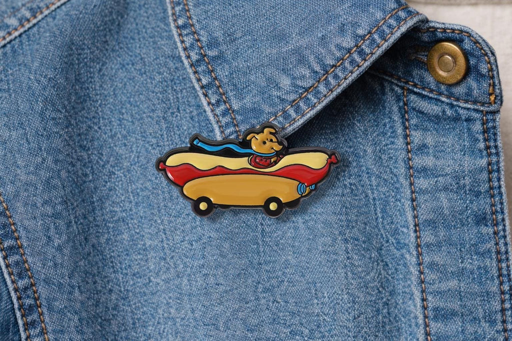 Cartoon Animated Movies Enamel Pin Lowly Worm Apple Car Hot Dog Car Magical Town Brooch Lapel Badge Jewelry Gift