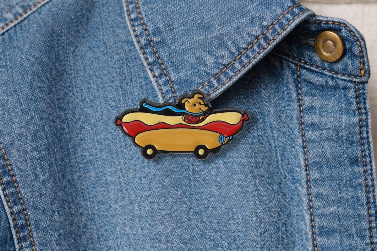 Cartoon Animated Movies Enamel Pin Lowly Worm Apple Car Hot Dog Car Magical Town Brooch Lapel Badge Jewelry Gift