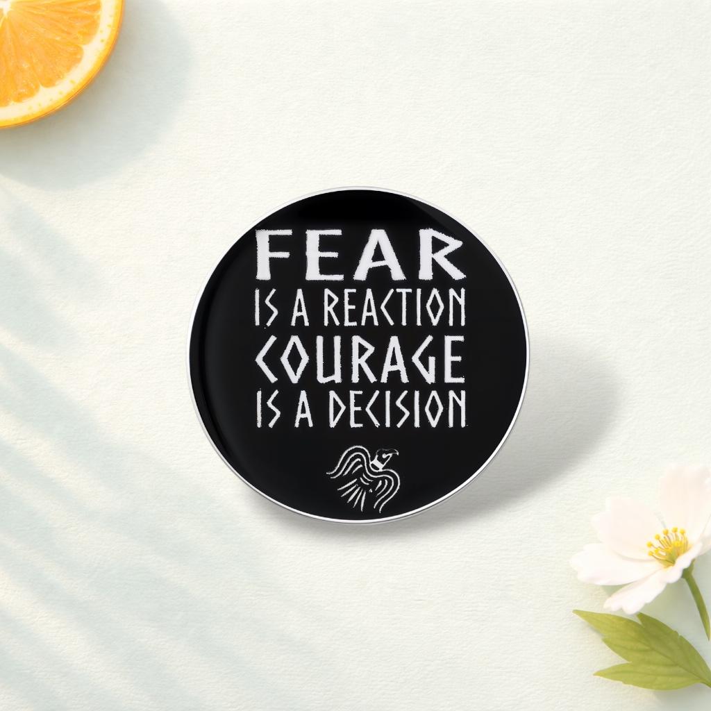 Fear Is a Reaction Courage Is a Decision Enamel Pins Positive Motivational Quote Brooch Lapel Badge Jewelry Gift
