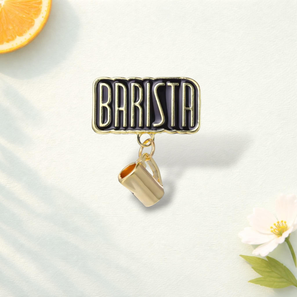 Barista Espresso Coffee Bean Enamel Pin Blended Metal Brooch Lapel Badge Backpack Jewelry Gift for Coffee Lovers