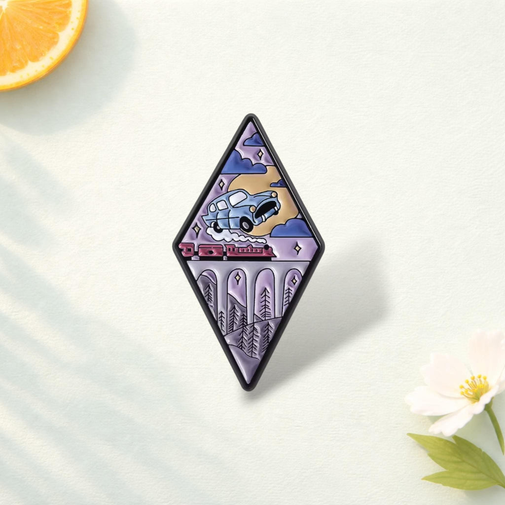 Fantasy Adventure Enamel Pin Magic Movie Brooch Car Castle Moonlight Night Badge Custom Design Wizard Gift Lapel Pin Jewelry
