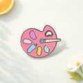 Artist Palette Enamel Pin Paintbrush Badge Painter Gift Art Lover Brooch Oil Painting Lapel Pin Creative Jewelry Backpack Decor