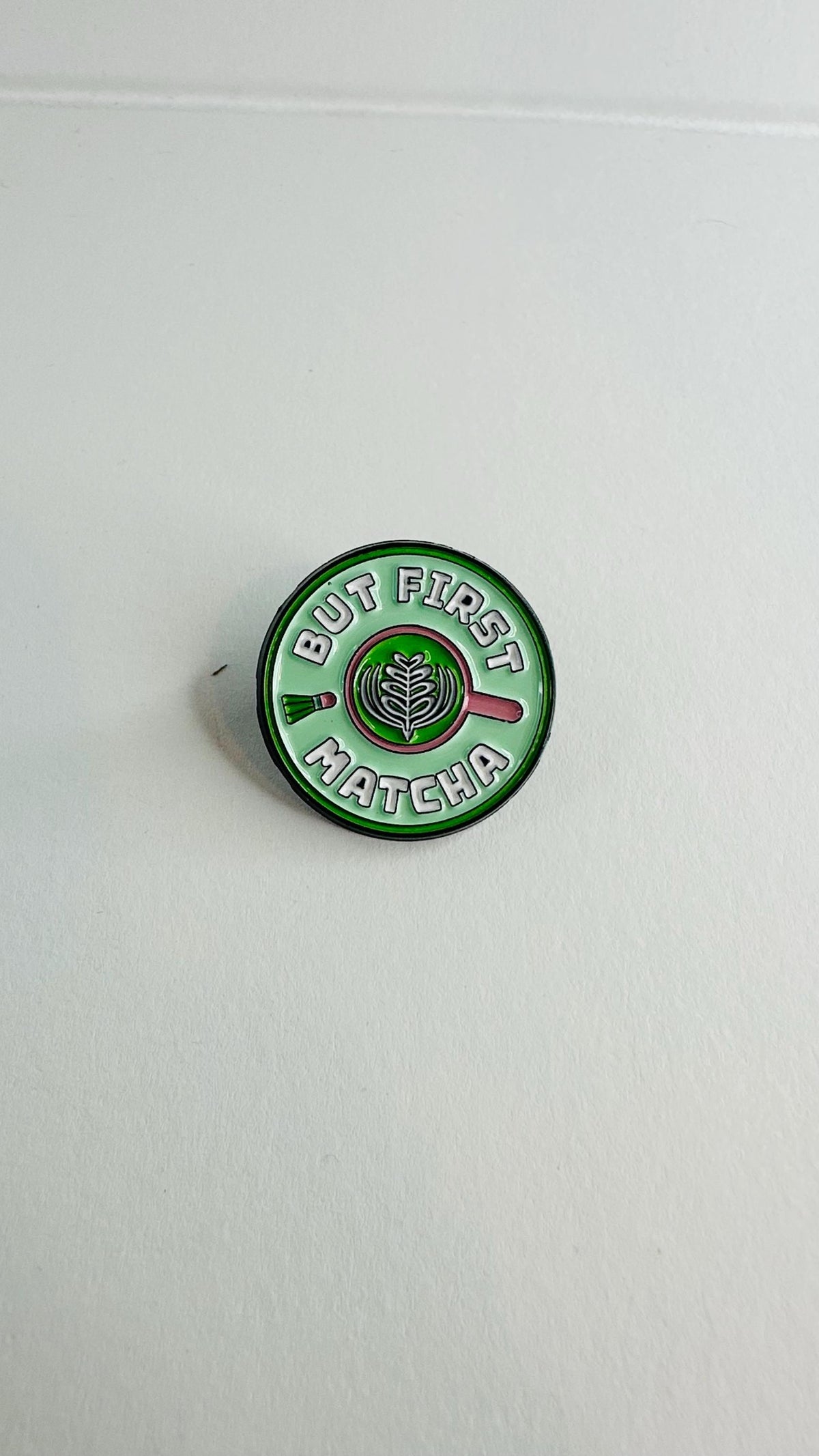 Matcha Girlie Enamel Pin – “I Love You So Matcha” Brooch – Cute Tea Lover Badge