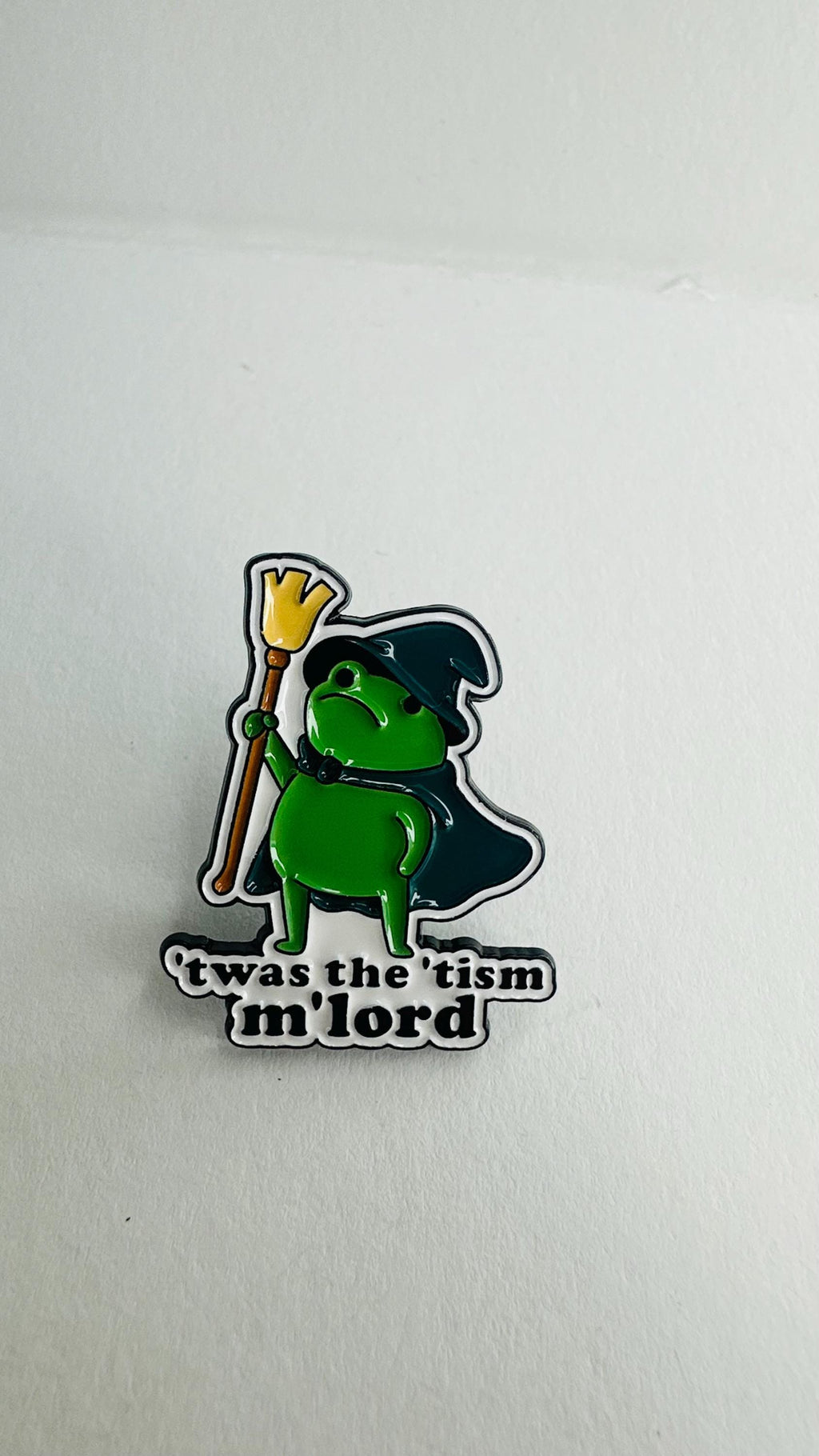 Twas The Tism M Lord Enamel Pin Funny Frog Wizard Neurodiversity Quote Brooch Autism Inspired Badge Lapel Pin Jewelry Gift