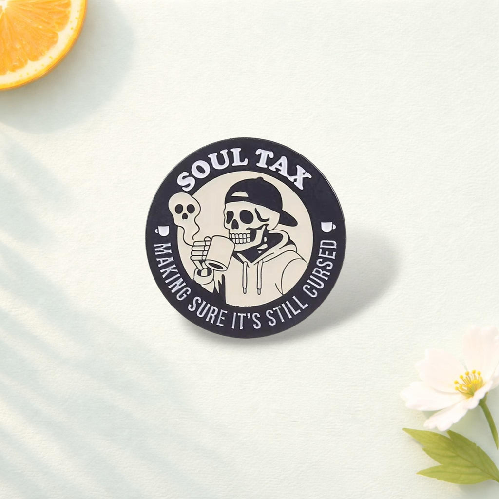 Gothic Punk Skull Enamel Pin – Funny Humor Quote Brooch – Lapel Badge Fashion Jewelry Gift for Friends