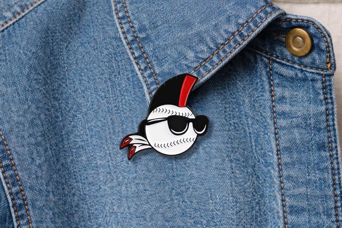 Cool Skull Baseball Enamel Pin – Sunglasses Baseball & Glove Vintage Sport Brooch – Retro Baseball Lapel Badge – Sports Fan Jewelry Gift