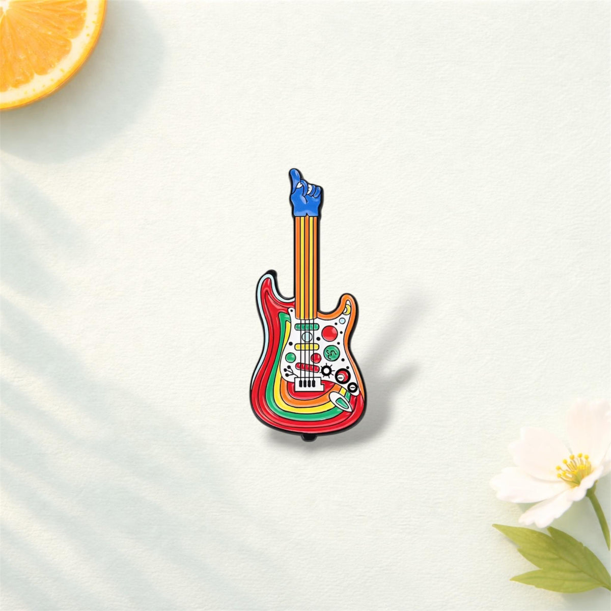 Rock Band Vintage Punk Enamel Pins Skull Cross Guitar Design Music Theme Lapel Brooch