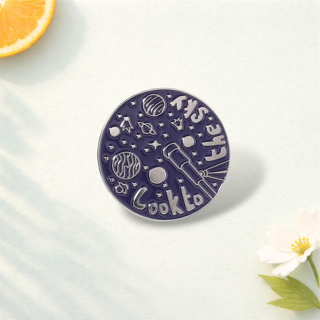 Cute Space Astronaut Enamel Pin – Starry Sky Hot Air Balloon Brooch – Lapel Badge Fashion Jewelry Gift for Space Fans