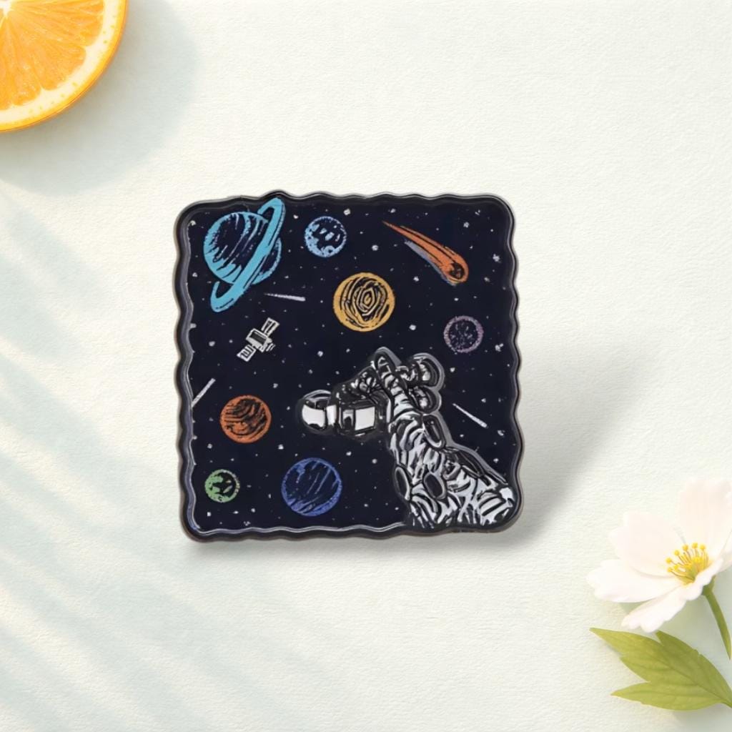 Space Enamel Pin Geometric Brooch Minimalist Galaxy Lapel Pin Cosmic Jewelry Celestial Accessory for Jacket Shirt Backpack Hat Gift