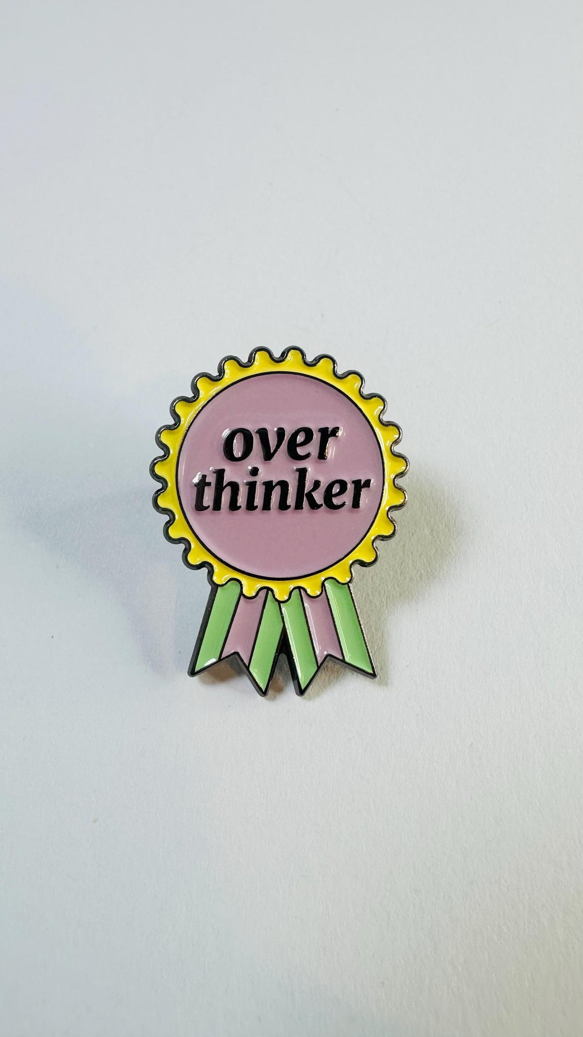 Brain Brooch Pink Tombstone Memorial Love Over Thinker Enamel Pin Funny Mental Health Lapel Badge Backpack Jewelry Gift