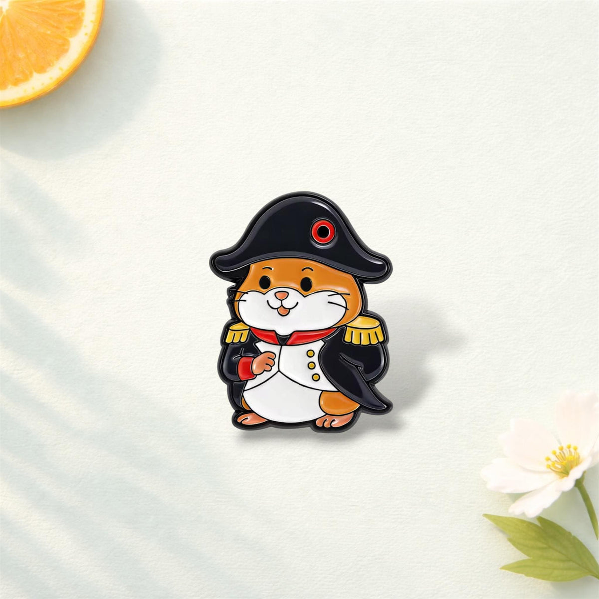 Historical Animal Enamel Pin – Cute Roman Goose, Explorer Chicken & Napoleon Hamster Brooch – Funny Anthropomorphic Lapel Badge Gift