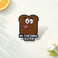 No Contengo Gluten Enamel Pin Funny Bread Toast Brooch Gluten Free Humor Badge Lapel Pin Gift for Friends Food Allergy