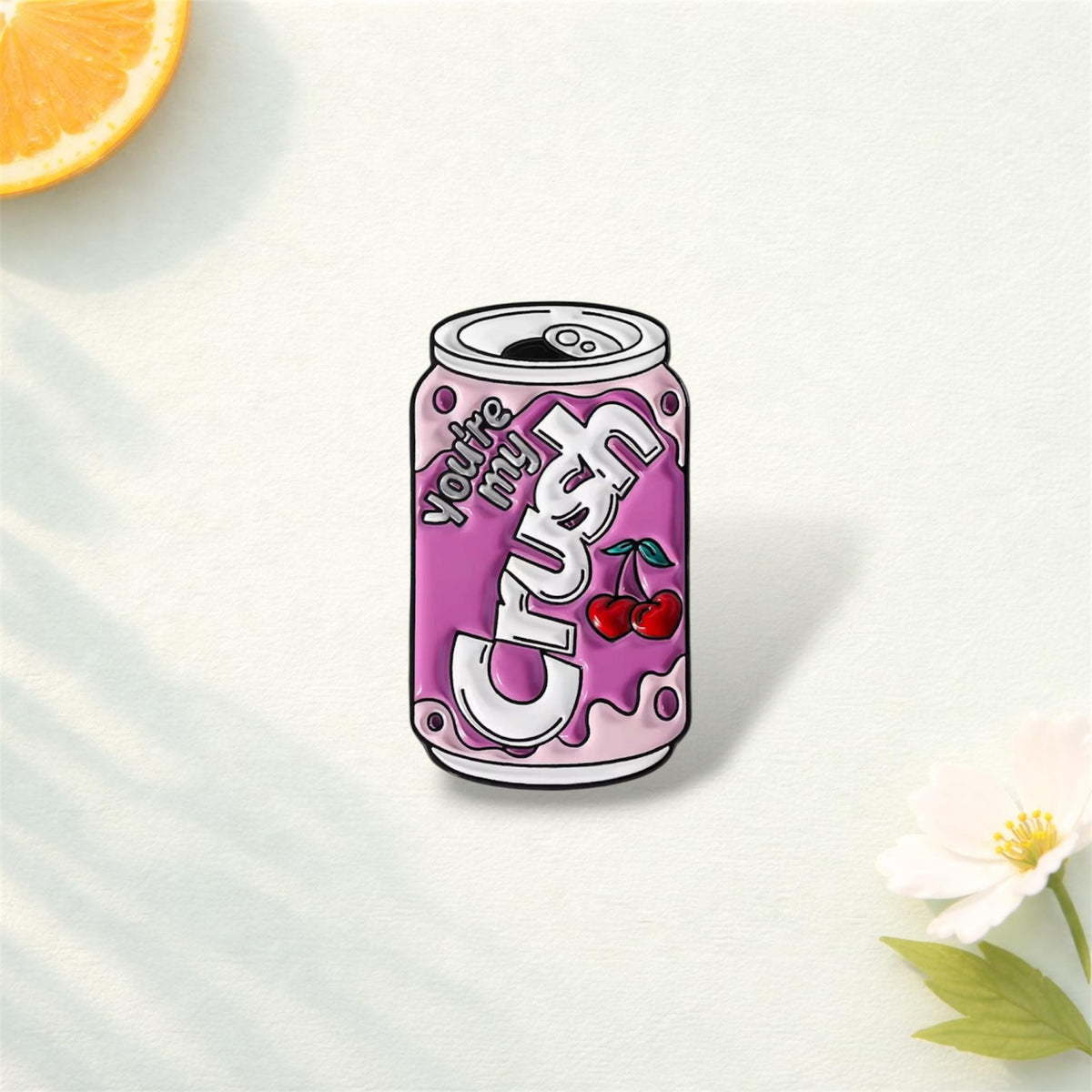 Cartoon Juice Drink Enamel Pin You Are My Crush Halloween Ghost Orange Soda Brooch Lapel Badge Jewelry Gift