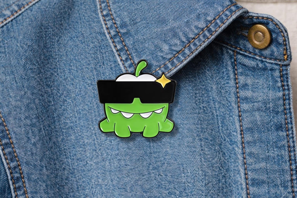 Cute Green Monster Enamel Pin – Funny Crying Sunglasses Cartoon Brooch – Kawaii Sad Face Lapel Badge – Quirky Monster Jewelry Gift