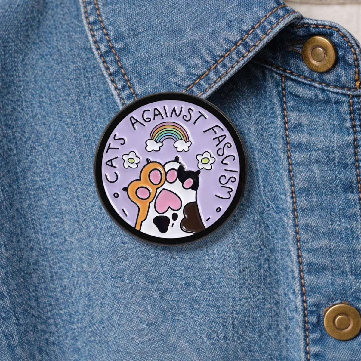 Progressive Cat Pride Enamel Pins Rainbow Paw Flower Design Brooch Lapel Badge Jewelry