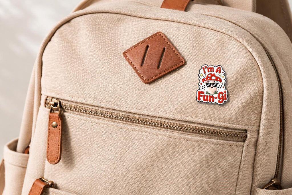 I Am a Fungi Pun Mushroom Enamel Pin Cute Quirky Fungi Brooch Backpack Lapel Badge Fun Gift