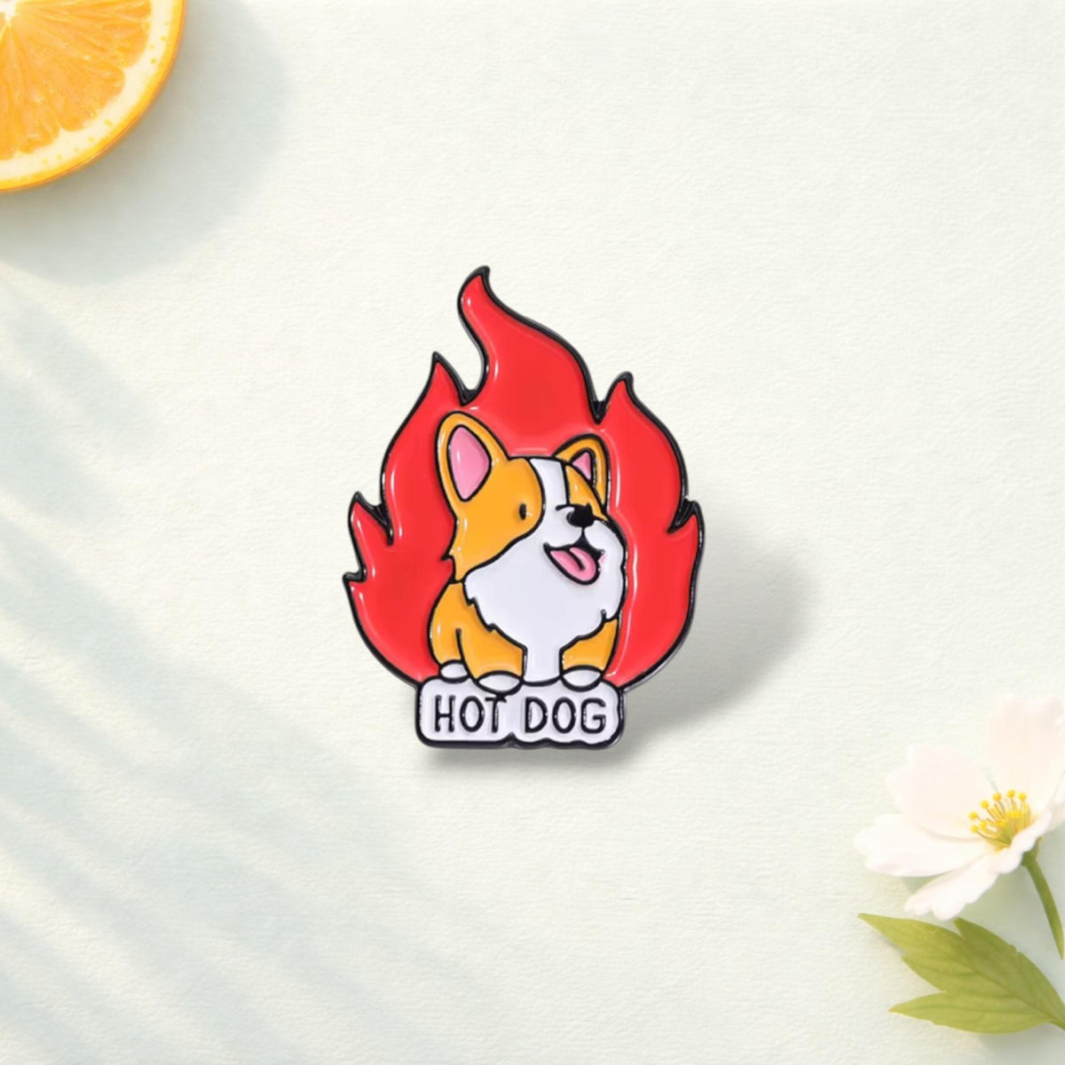 Cute Animal Dog Frog Enamel Pin Hot Dog Text Brooch Funny Lapel Badge Backpack Clothing Jewelry Gift for Friends