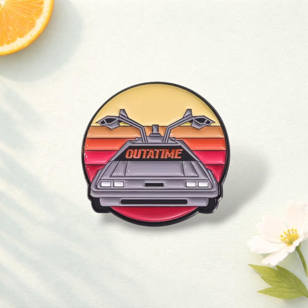 Cartoon Sport Car Brooch Enamel Pins Custom Movies Perimeter Retro Vehicle Brooch Decoration