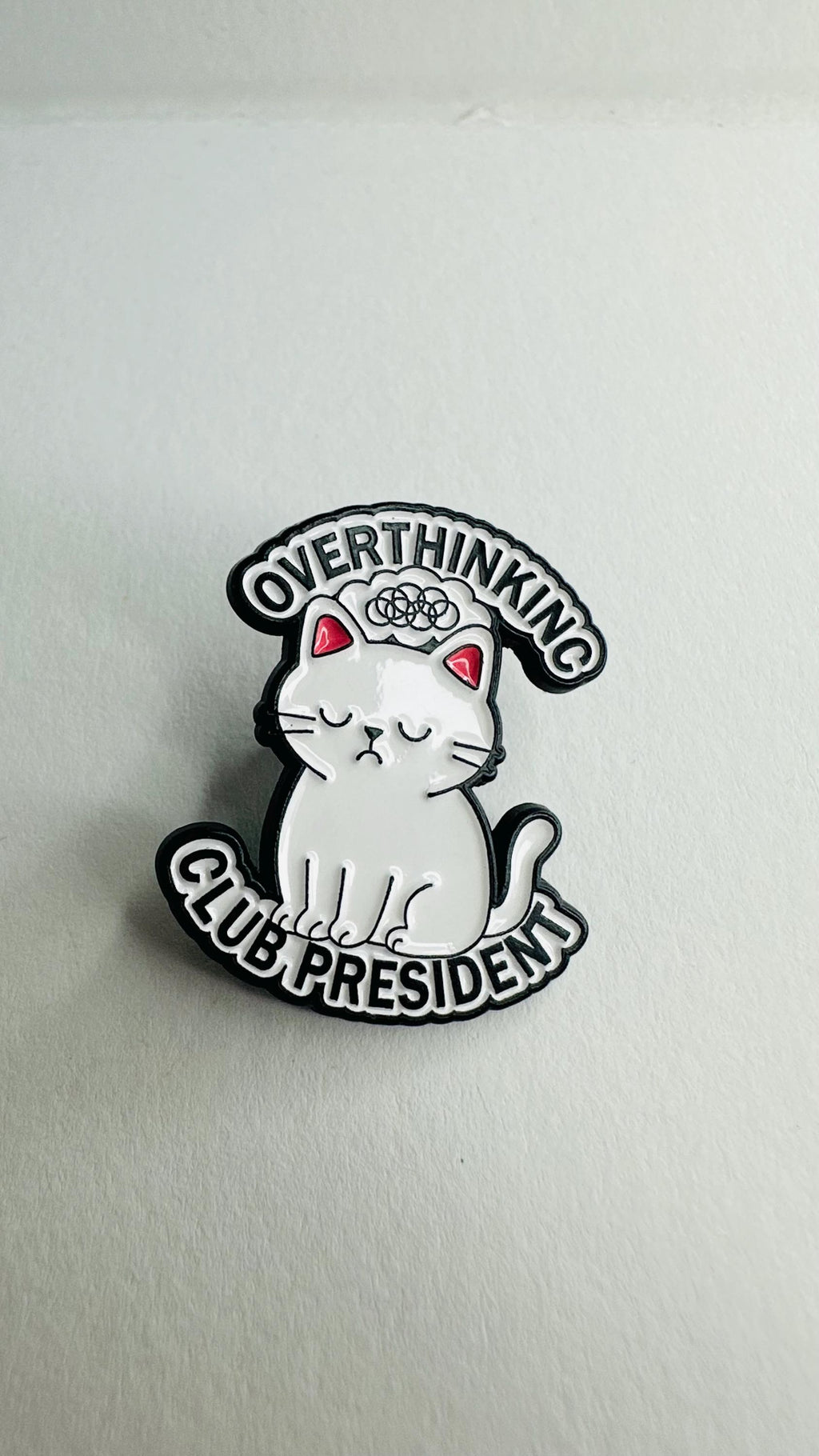 Sarcastic Cat Enamel Pin Set Funny Lazy Cat Brooch Overthinking Nap Quote Badge Kawaii Animal Backpack Decoration Gift