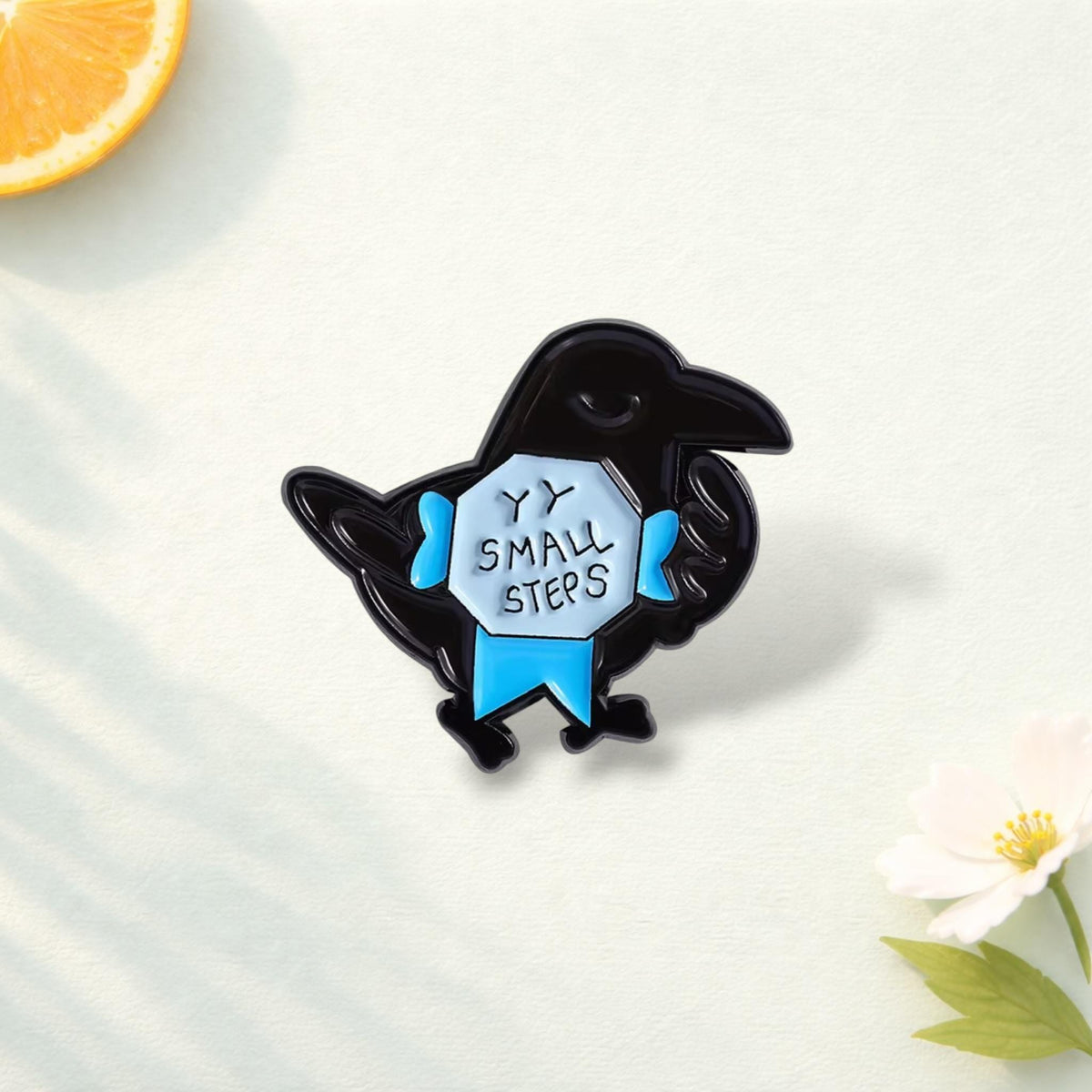 Black Raven Enamel Pin Cute Bird Brooch Gothic Crow Badge Animal Lover Gift Lapel Pin Backpack Jewelry Accessory for Friends