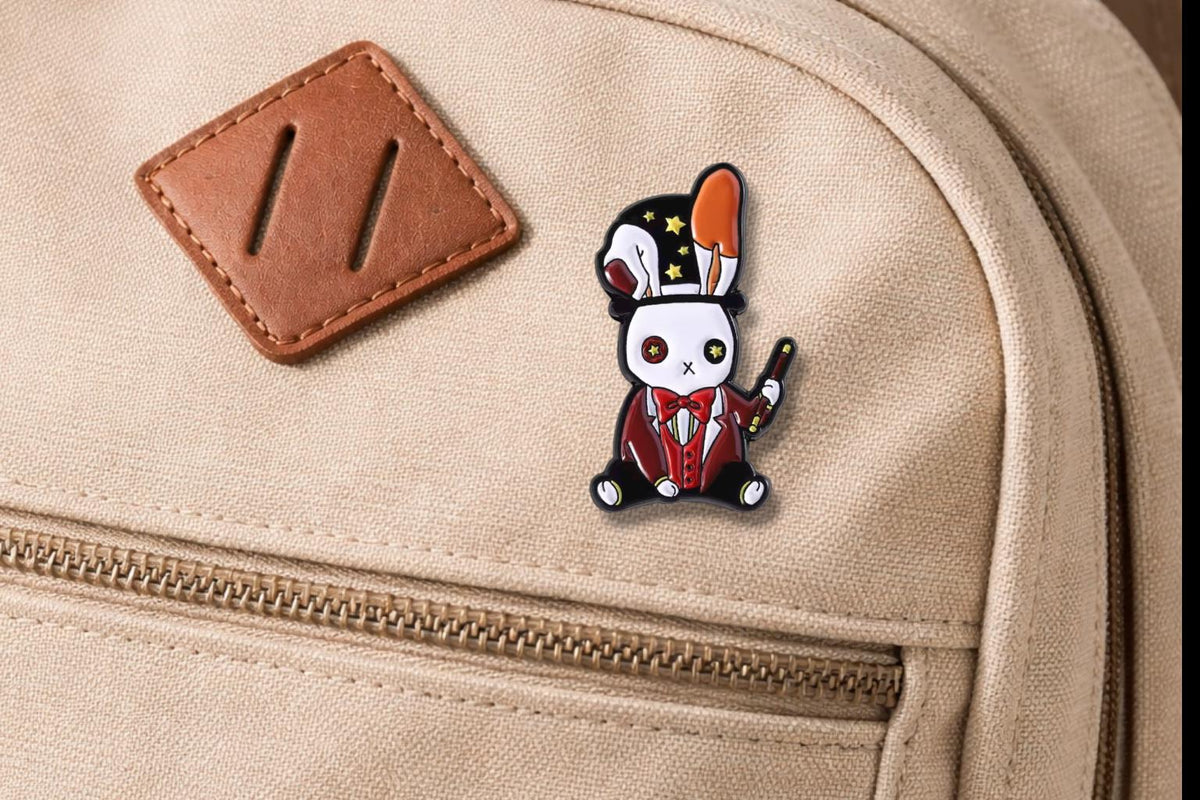 Wizard Cat Holding Magic Wand Enamel Pin Cute Dog With Witch Hat Halloween Brooch Lapel Badge