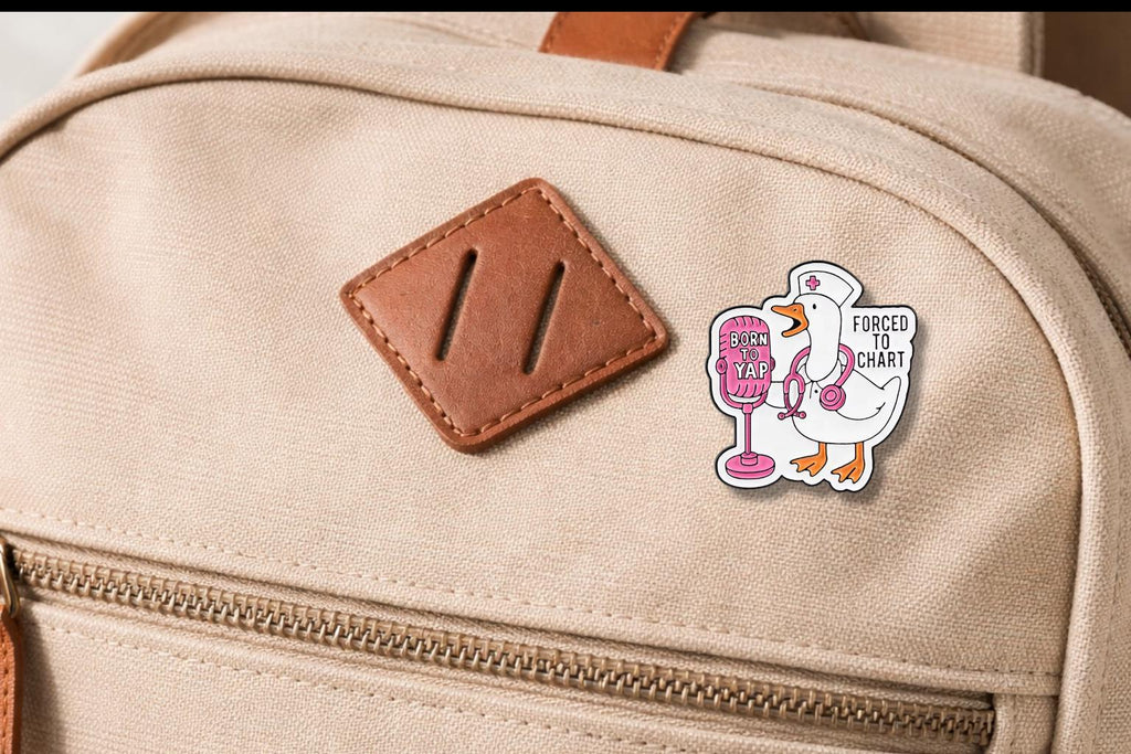 Professional Yapper Cat Enamel Pins Fun Cute Goose Nurse Born to Yap Lapel Brooch
