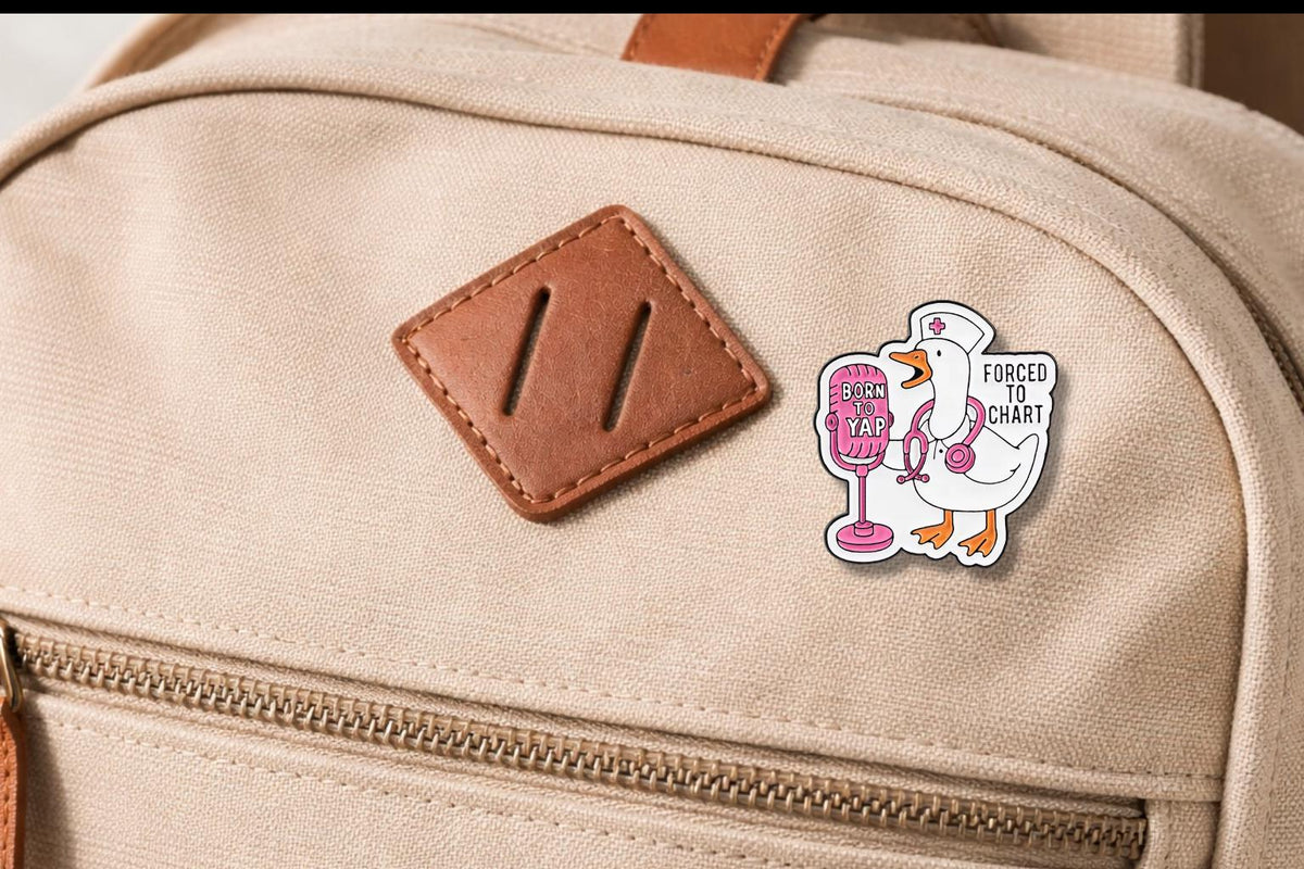 Professional Yapper Cat Enamel Pins Fun Cute Goose Nurse Born to Yap Lapel Brooch