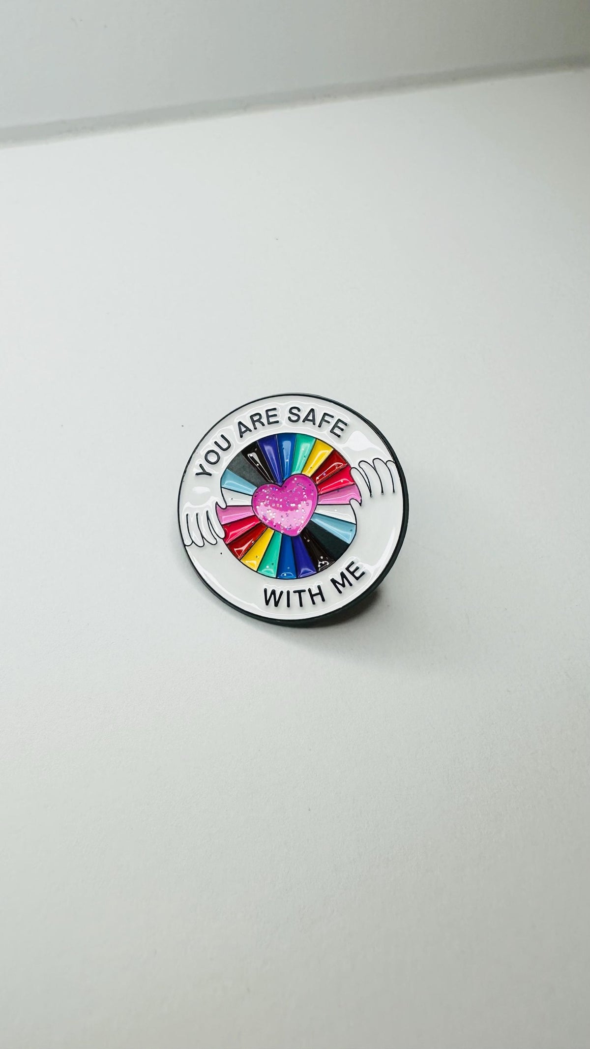 You Are Safe With Me Enamel Pins Rainbow Flag Brooch Pride Theme Lapel Badge Jewelry Gift for LGBT Friends Clothes