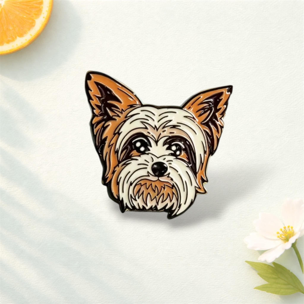 Dog Enamel Pin Custom Dog Lover Brooch Pomeranian Yorkshire Terrier Doberman Pug Lapel Pin Backpack Clothing Gift