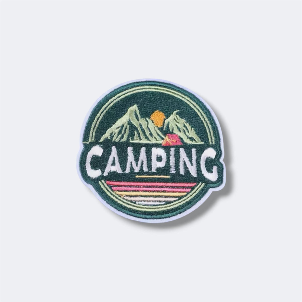 Outdoor Adventure Mountain Embroidered Patch – Custom Iron-On Nature Badge for Jackets, Backpacks & Clothing – Hiking Camping Style Patch