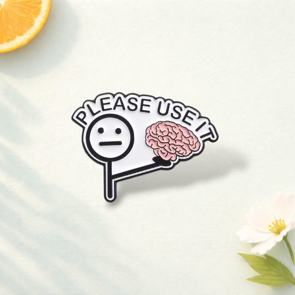 Brain Funny Quote Enamel Pin Creative Metal Brooch Mental Health Badge Quirky Lapel Pin Backpack Accessory Jewelry Gift