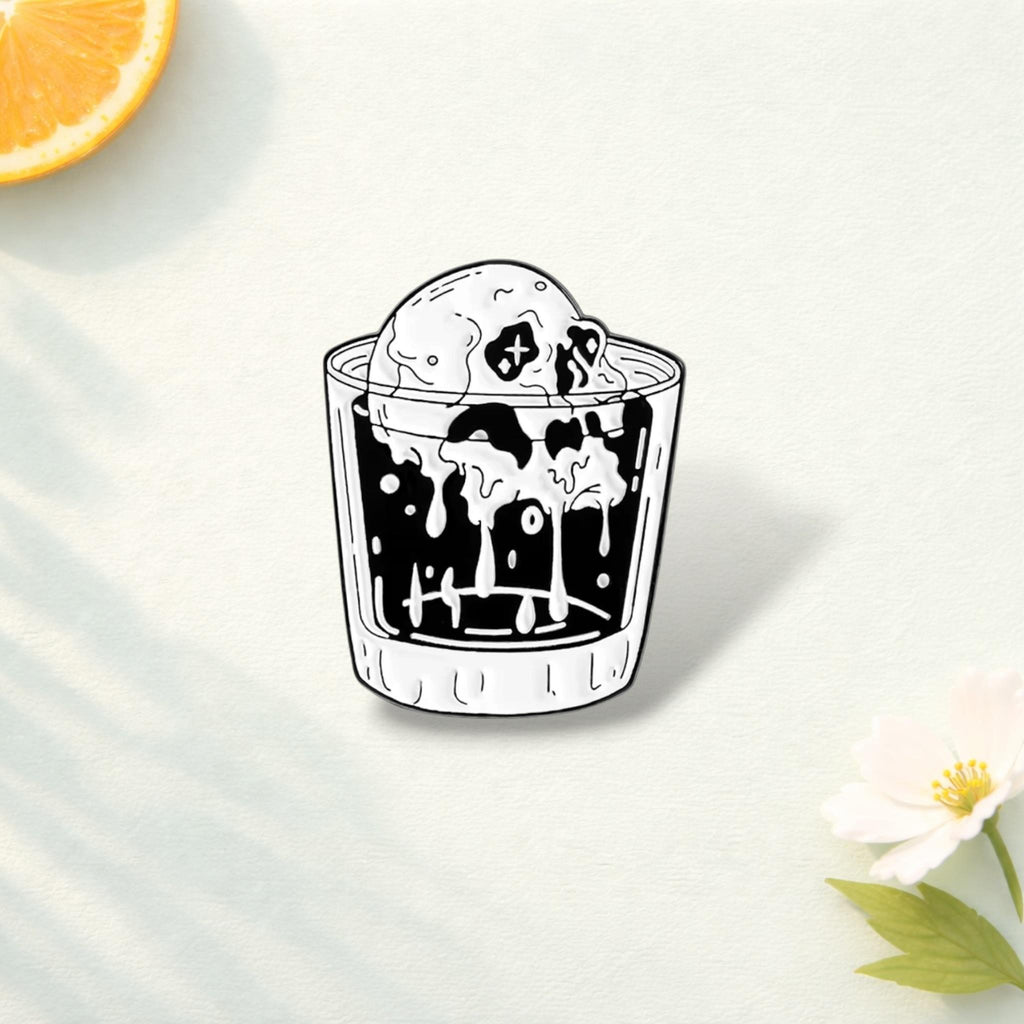 Punk Gothic Magic Bottle Skeleton Enamel Pin – Horror Skull in Bottle Brooch – Lapel Badge Jewelry