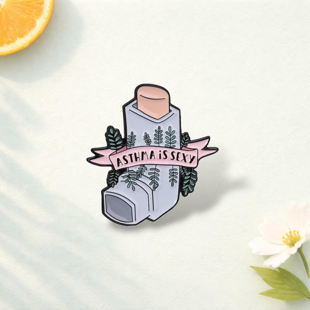 Funny Asthma Inhaler Enamel Pin Asthma Is Sexy Brooch Medical Badge You Take My Breath Away Lapel Pin Respiratory Gift