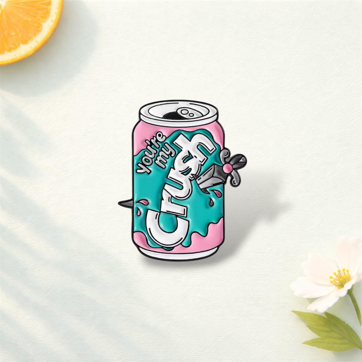Cartoon Juice Drink Enamel Pin You Are My Crush Halloween Ghost Orange Soda Brooch Lapel Badge Jewelry Gift