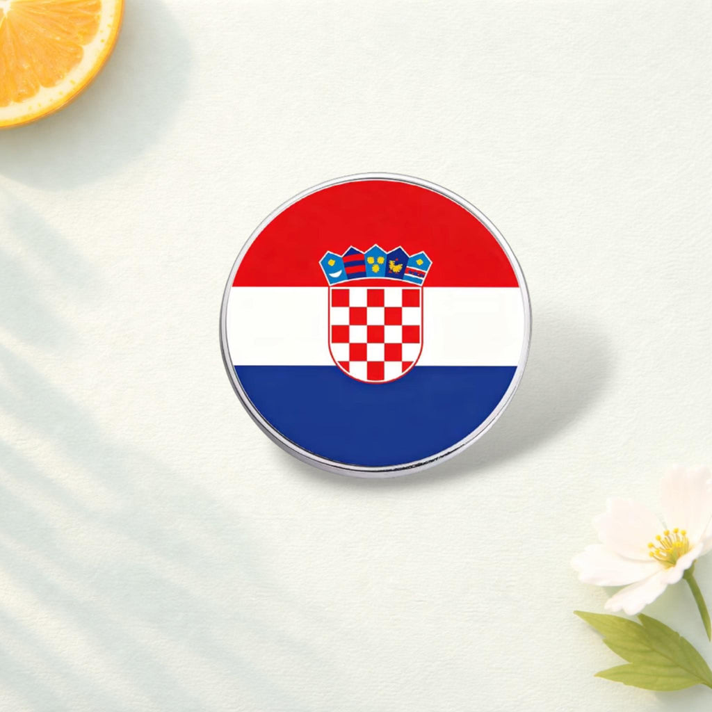 Flag Metal Pin Badge Round Lapel Pin Cartoon Inspirational Quote Animal Plant Figure Medical Badge Brooch Gift for Backpack Clothing