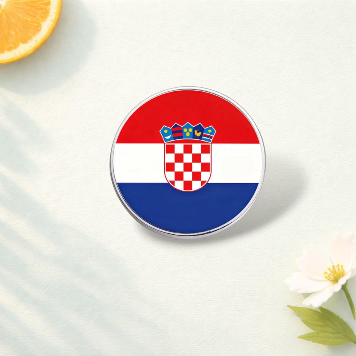 Flag Metal Pin Badge Round Lapel Pin Cartoon Inspirational Quote Animal Plant Figure Medical Badge Brooch Gift for Backpack Clothing