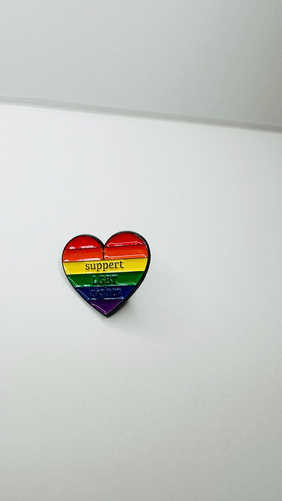 I Support LGBT Rights Enamel Pins rainbow Heart Pride Brooch Lapel Badge Jewelry Backpack Clothes