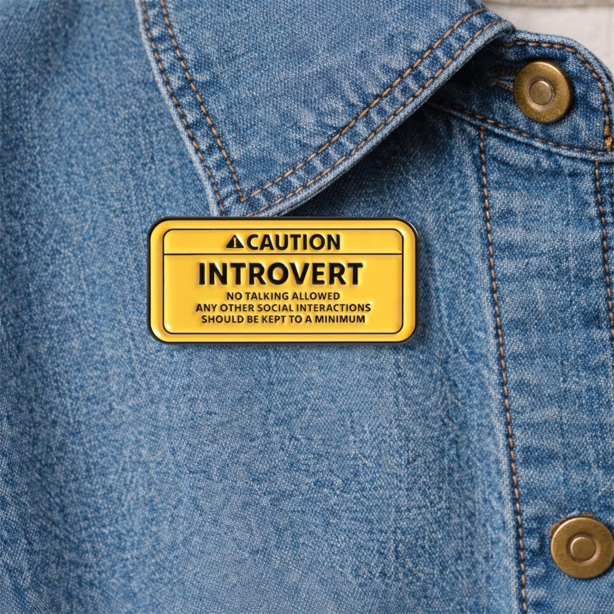 Caution Introvert Sign Enamel Pin Introverted But Happy To Talk About Books Brooch Funny Book Lover Lapel Badge Jewelry Gift